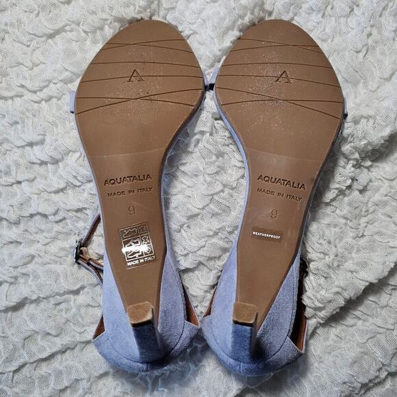 Aquatalia Rubie Suede Ankle Strap Sandal sz 9 lavender - Picture 4 of 6